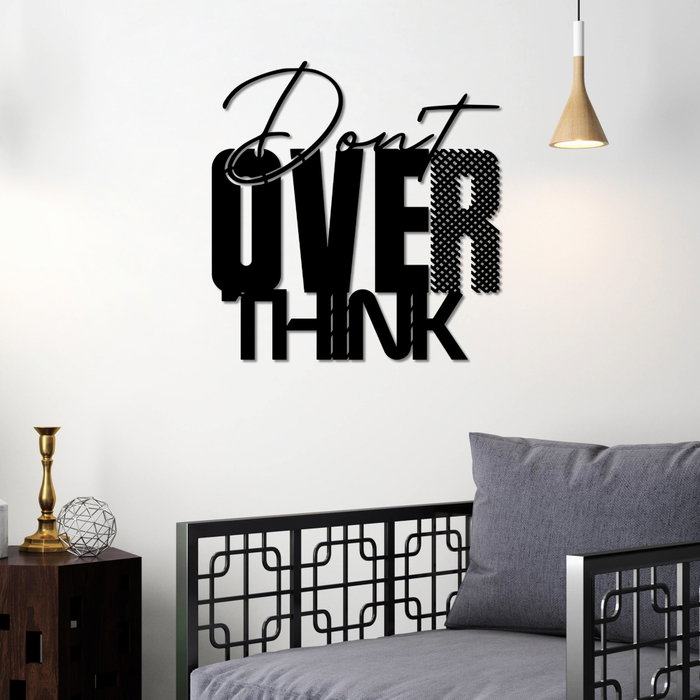 Wallity Don't Overthink Escultura de Pared de Metal Negra Wallity Don't Overthink Escultura de Pared de Metal Negra